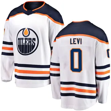 Men's Devon Levi Edmonton Oilers ＃0 Breakaway White Away Jersey
