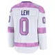 Men's Devon Levi Edmonton Oilers ＃0 Premium White 2024 Hockey Fights Cancer Practice Jersey