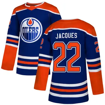 Men's Jean-Francois Jacques Edmonton Oilers ＃22 Authentic Royal Alternate Jersey