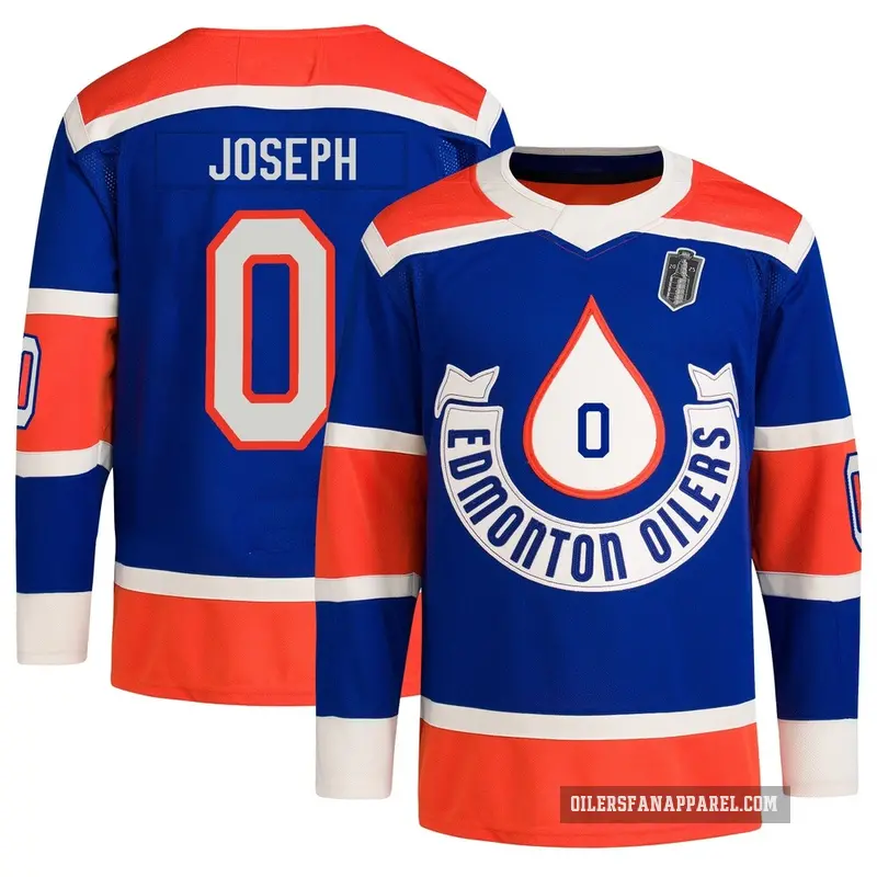 Men's Mathieu Joseph Edmonton Oilers ＃0 Authentic Royal 2023 Heritage Classic Primegreen 2025 Stanley Cup Final Jersey