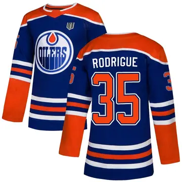 Men's Olivier Rodrigue Edmonton Oilers ＃35 Authentic Royal Alternate 2025 Stanley Cup Final Jersey