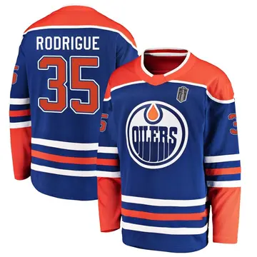 Men's Olivier Rodrigue Edmonton Oilers ＃35 Breakaway Royal Alternate 2025 Stanley Cup Final Jersey