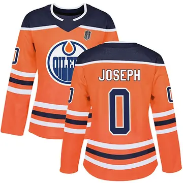 Women's Mathieu Joseph Edmonton Oilers ＃0 Authentic Orange r Home 2025 Stanley Cup Final Jersey