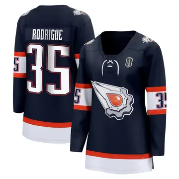 Women's Olivier Rodrigue Edmonton Oilers ＃35 Breakaway Navy Special Edition 2.0 2025 Stanley Cup Final Jersey