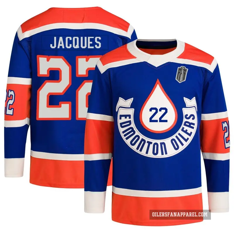 Youth Jean-Francois Jacques Edmonton Oilers ＃22 Authentic Royal 2023 Heritage Classic Primegreen 2025 Stanley Cup Final Jersey