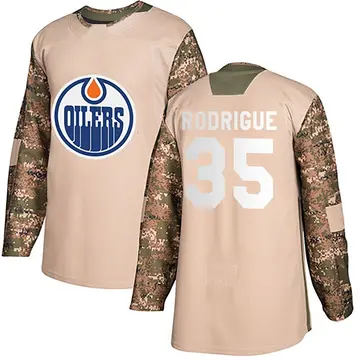 Youth Olivier Rodrigue Edmonton Oilers ＃35 Authentic Camo Veterans Day Practice Jersey