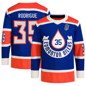 Youth Olivier Rodrigue Edmonton Oilers ＃35 Authentic Royal 2023 Heritage Classic Primegreen 2025 Stanley Cup Final Jersey