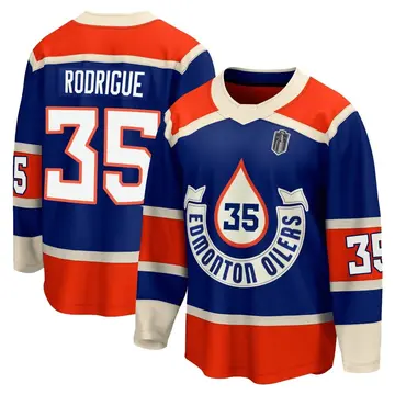 Youth Olivier Rodrigue Edmonton Oilers ＃35 Breakaway Royal 2023 Heritage Classic Premier 2025 Stanley Cup Final Jersey