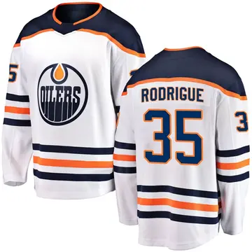 Youth Olivier Rodrigue Edmonton Oilers ＃35 Breakaway White Away Jersey