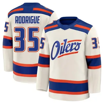 Youth Olivier Rodrigue Edmonton Oilers ＃35 Premium Light Beige Alternate Jersey